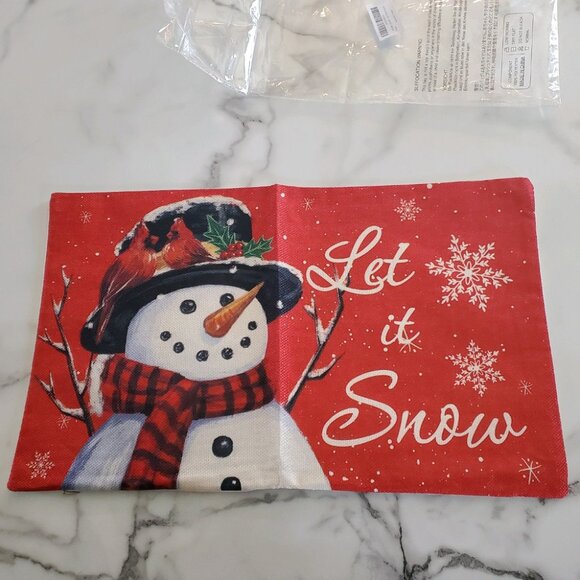 Let it Snow Snowman Throw Pillow Cover - Picture 1 of 14